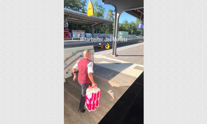 В Германии начальник поезда сбегал за туалетной бумагой во время остановки. Видео